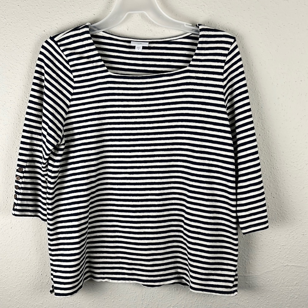 J.Jill women top 4/3 sleeve square neck size xl multicolor